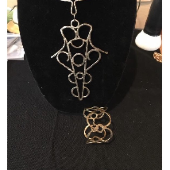 Brutalist necklace and bracelet set